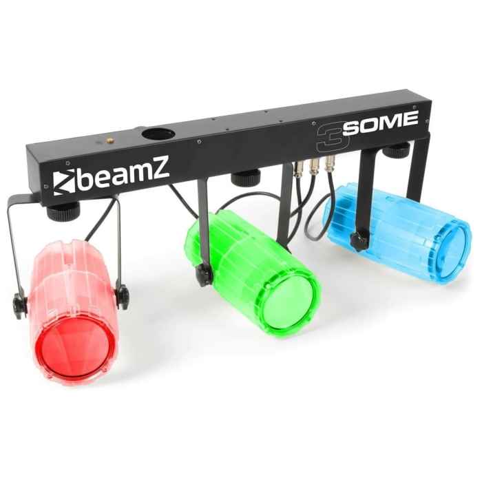 2x statief met 3-Some Lichtset 3x 57 RGBW LED's met DMX - Transparant