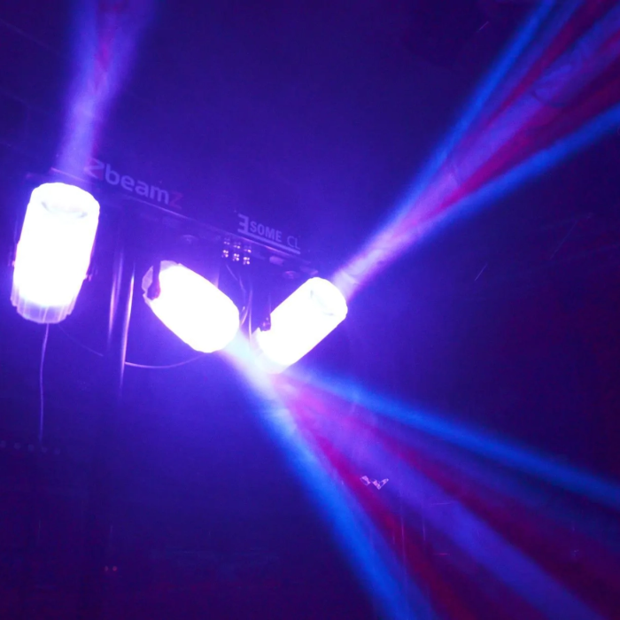 2x statief met 3-Some Lichtset 3x 57 RGBW LED's met DMX - Transparant