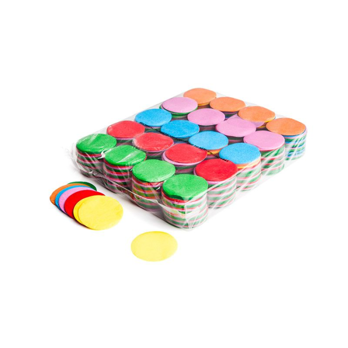CON02MC – Confetti rondjes multicolor papier 1kg
