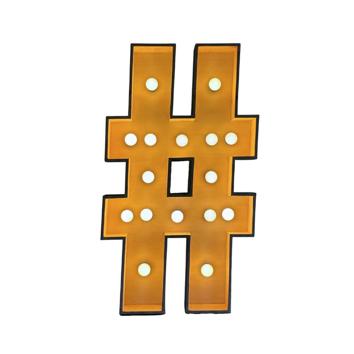 Verlichte teken – # (hekje)