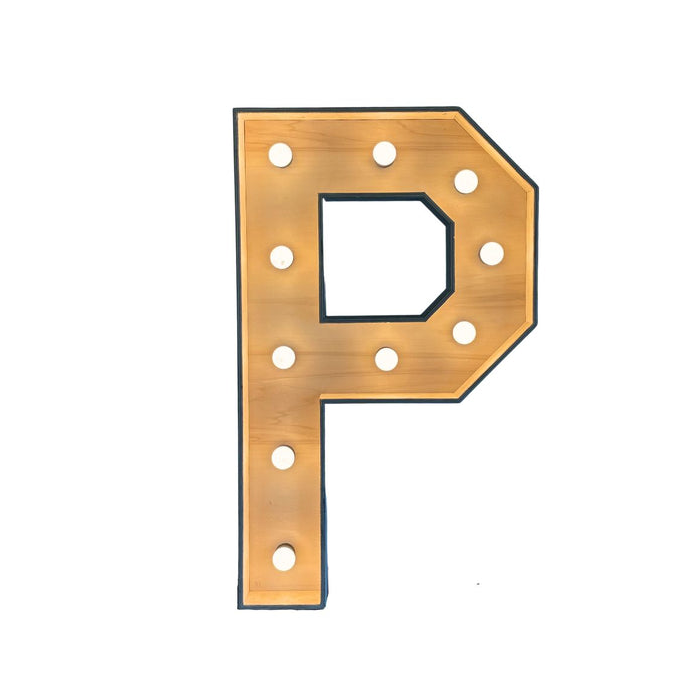 Verlichte letter – P