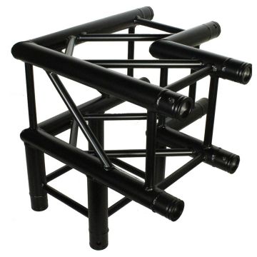 Prolyte compatible hoek 3-weg 90 graden + down - zwart